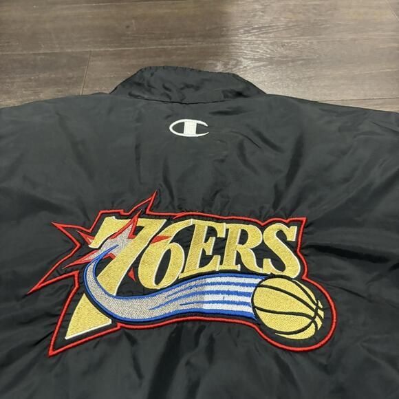 Vintage Philadelphia 76ers champion zip up windbreaker 90s L - Picture 4 of 8